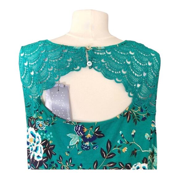 Daniel Rainn NWT Woman’s Fantine Green Floral Floral V Neck Crochet Lace Size 2X - Picture 7 of 13